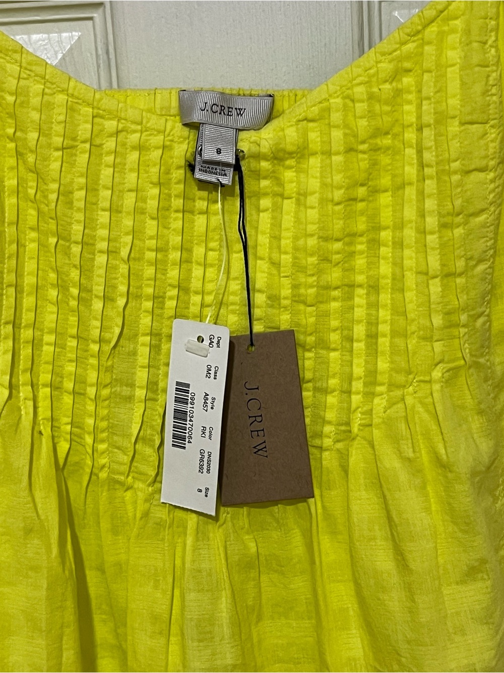 J. Crew Lemon Yellow Smocked Yoke Spaghetti Strap Camisole 8 - Picture 7 of 9
